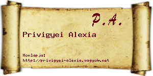 Privigyei Alexia névjegykártya